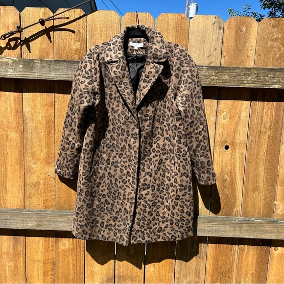 Adyson Parker Women's Cheetah Button Coat size large fall winter animal print - Picture 2 of 11